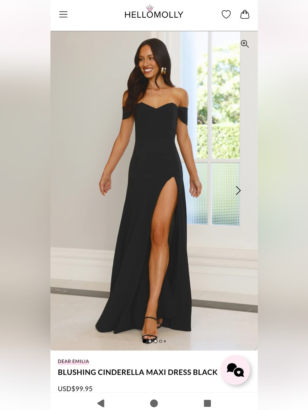 Hello Molly Black Off The Shoulder Maxi